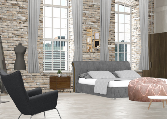 Classic modern women bedroom Design Rendering