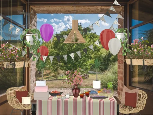 Picnic de cumpleaños en casa🎁🎈🎊