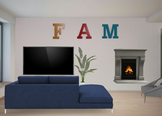 Living room fam Design Rendering