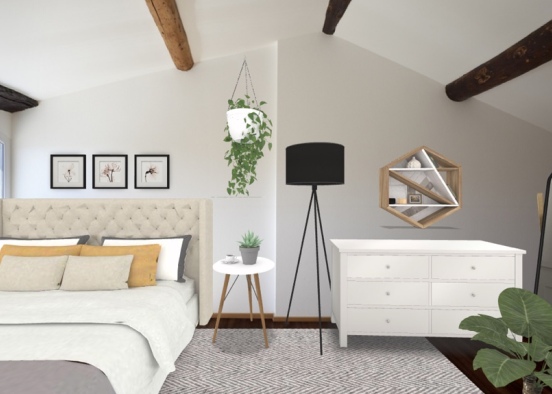 bright bedroom Design Rendering