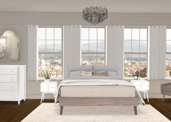 bright bedroom in the city Design Rendering