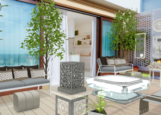 Angelina styles neutral outdoor balcony Design Rendering