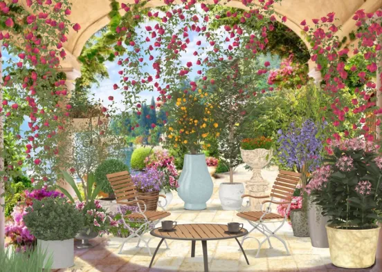Europeian Yard ~ Flowers Design Rendering