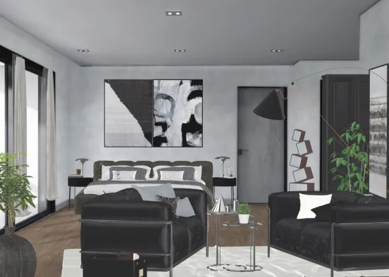 Bauhaus Bedroom Design Rendering