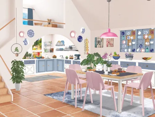 cucina e sala pranzo