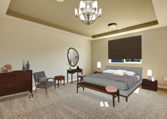 Warm tones bedroom Design Rendering