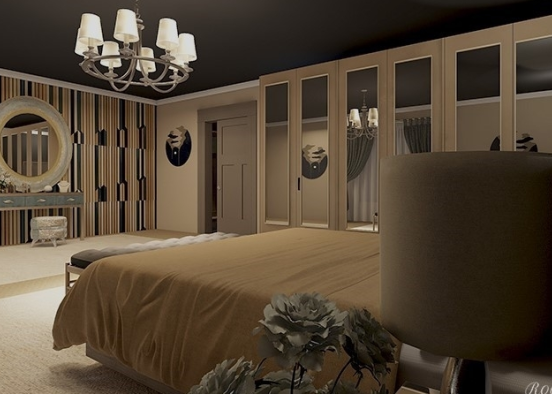 Contemporary Bedroom Design  Design Rendering