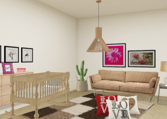 Nursery designed for my friend's baby girl  Design Rendering