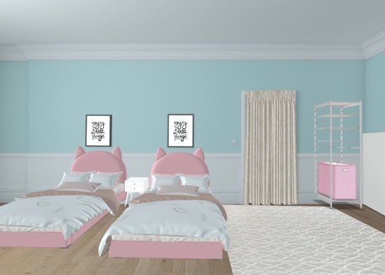 kitty cat twins room Design Rendering