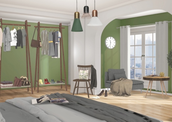 Green Master Bedroom Design Rendering