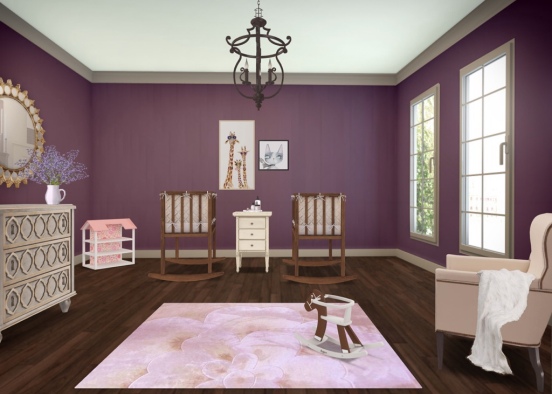 Vintage Baby Room Design Rendering