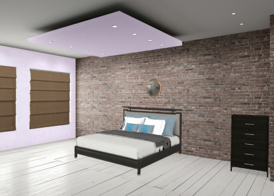 Dark Bedroom Design Rendering