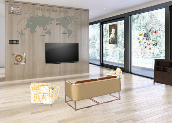 Traveler's Living Room Design Rendering
