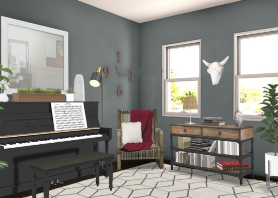 music & reading room  Design Rendering