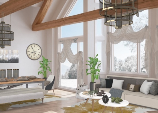 living and dining  Design Rendering