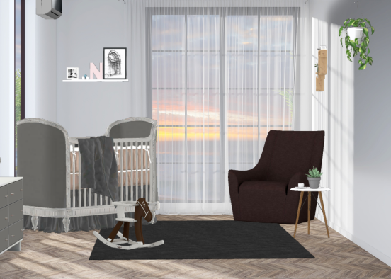 Black,white and Brown baby room👶💖 Design Rendering