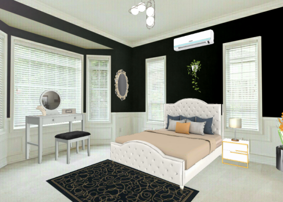 Black Simple Bedroom♥ Design Rendering