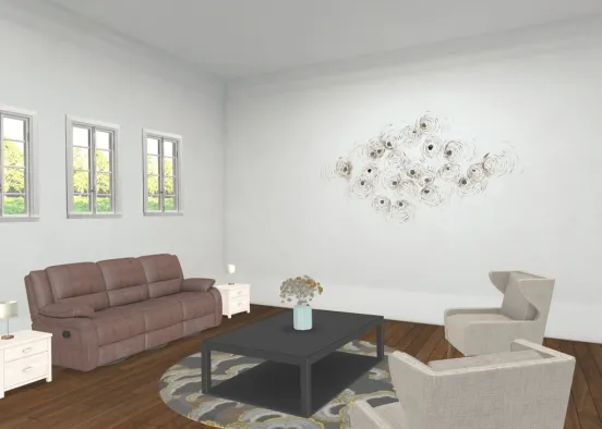 C_ living room ( brown theme) Design Rendering