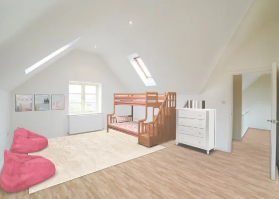 C_ cottage bedroom ( classic pink) Design Rendering