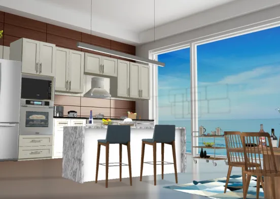 Ocean View Kitchen Design Rendering