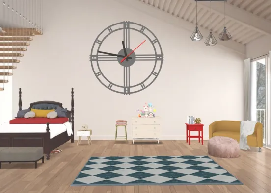 Colorful Pop-Art Themed Bedroom  Design Rendering