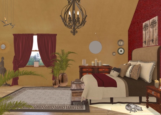 Spanish Bedroom Design Rendering