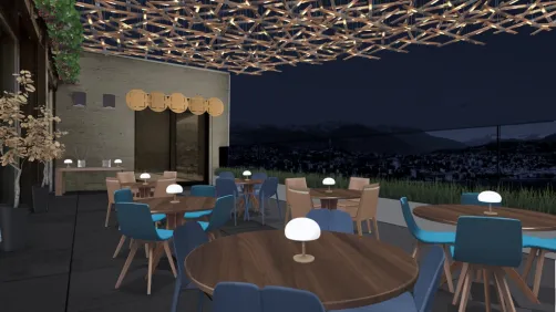 Romantic dining under a light filled canopy
