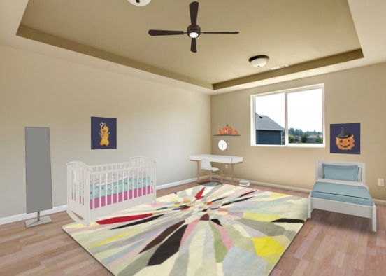 teen and baby room Design Rendering