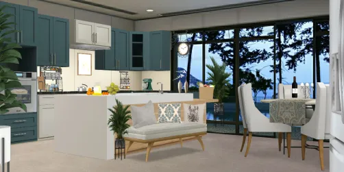 Teal kitchen
