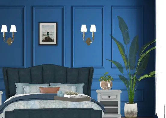 Синяя спальня Design Rendering