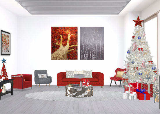 Christmas Livingroom I Design Rendering