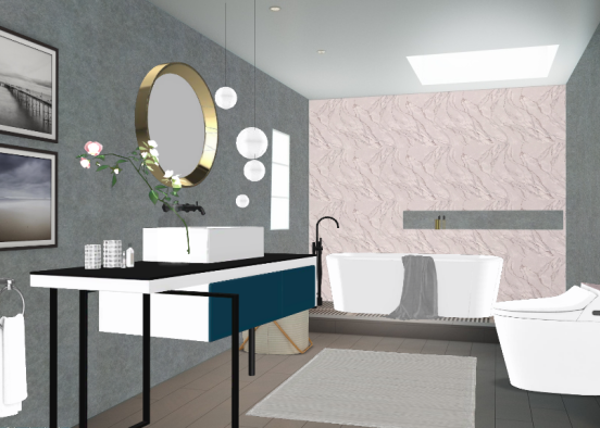 Romantic bathroom Design Rendering