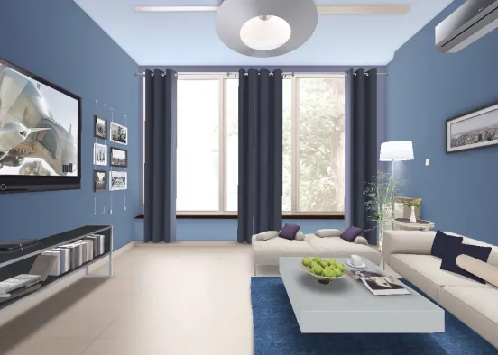 JingTM designs:  Simple relax Living Room Design Rendering