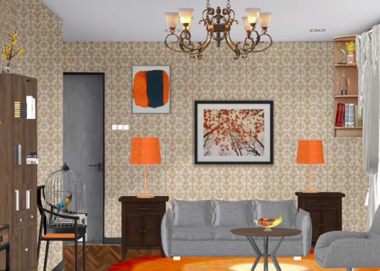 Narancs lakás Design Rendering