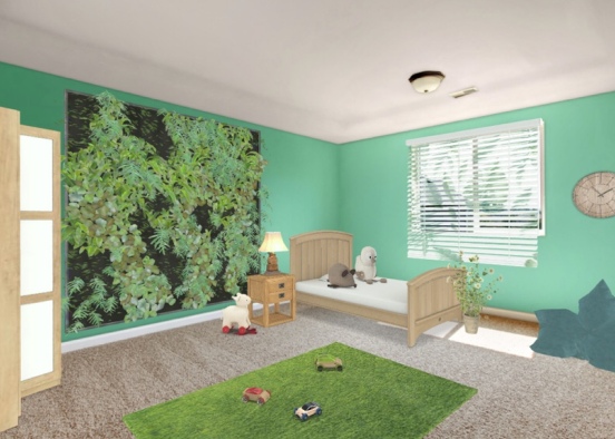 Natural Kid’s Room Design Rendering