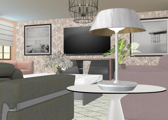A Cozy Living Room Design Rendering