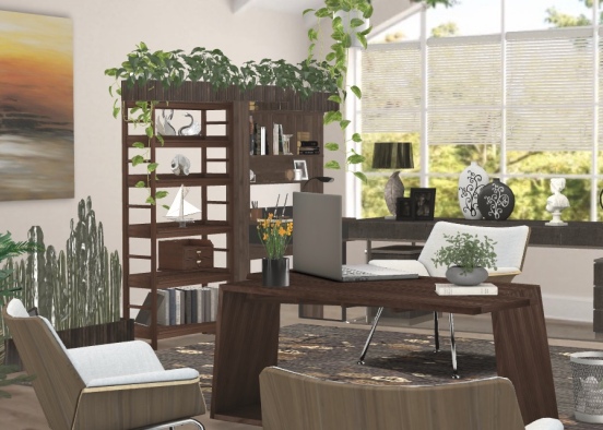 warm and inviting work space Design Rendering