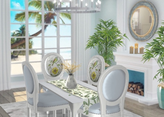 cool comfortable Caribbean dining Design Rendering