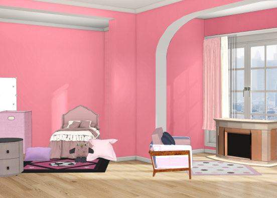 Розовая спальне Design Rendering