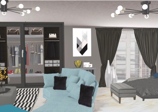 Master suite with balcony  Design Rendering