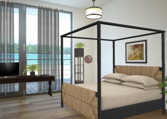 tropical bedroom Design Rendering
