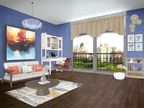 1st bedroom - triadic color scheme :)