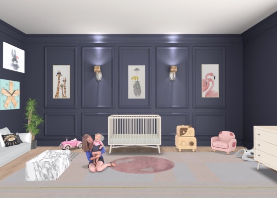 baby girls room. Design Rendering