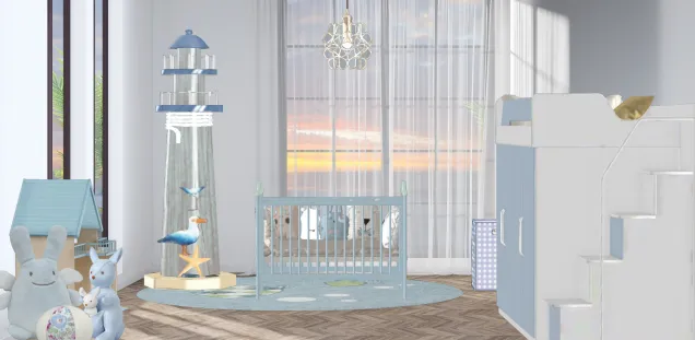 Try a new design coastal style for kids room 