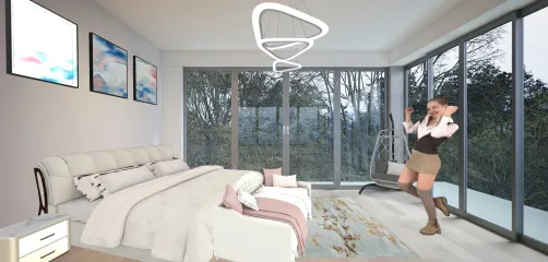 La habitación de mi nueva casa en el bosque 