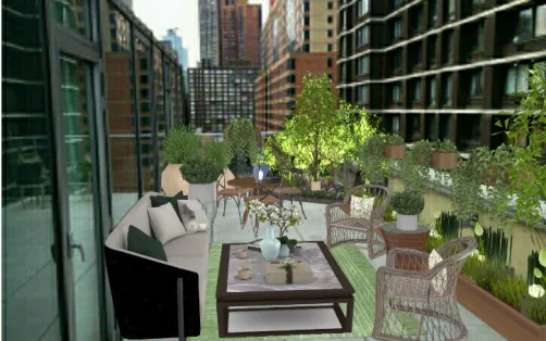 Terrace Turned Into A Urban Backyard Oasis