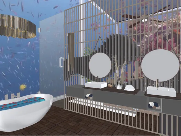Another Underwater Hotel Room But With A Stylish Upscale Bathroom(Underwater Hotel Tour)