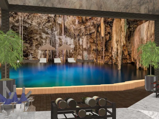 The Carlsbad Caverns Resort Swimming Pool(Underground Hotel Tour)