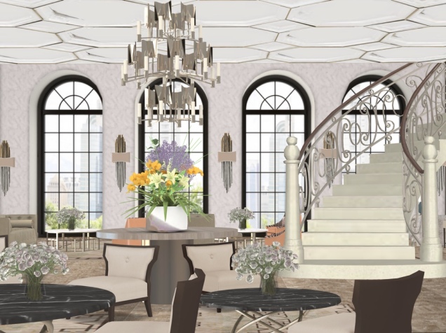 Luxury 5 Star Hotel Lobby Art Deco Style 