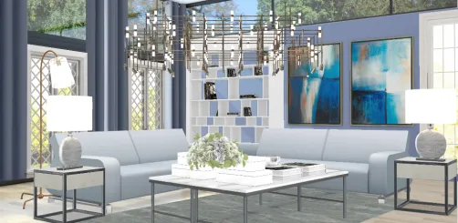 Beautiful modern blue living room 😍